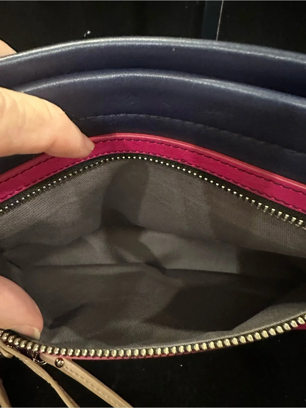 Coach #284 Legacy ColorblockTwo-Tone Pink and Purple Leather Large clutch